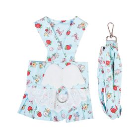 Dog Harness Dress With Leash Set Cute Puppy Dresses With Angel Wings Fashion Outfit Clothing Chihuahua Clothes Pet Harness Set (Option: M)
