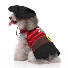 Pet Dog Halloween Christmas Festival Dress Up Clothes (Option: SDZ135 Striped Pirate-L)