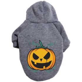 Halloween Pumpkin Dog Pattern Sweater Clothes (Option: Pumpkin Gray-9XL)